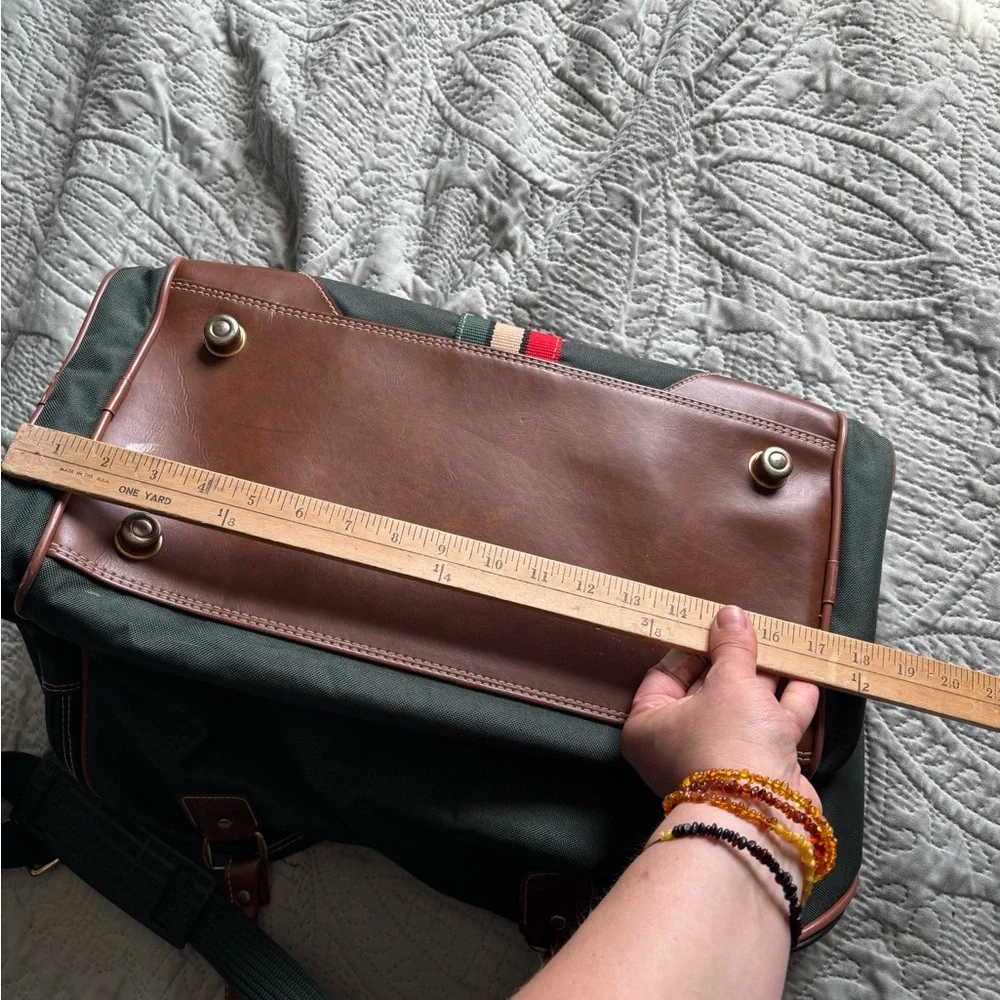 leisure luggage Luxury Green and Brown Travel Bag vintage retro